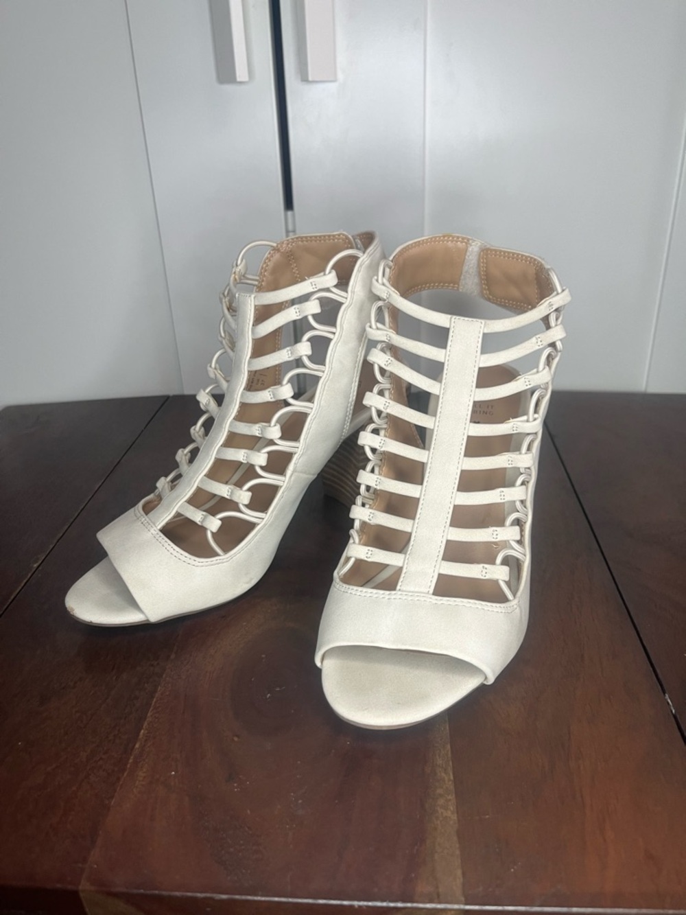 Women Call It Spring Strappy Block Heel Sandals Vegan Sz 6.5